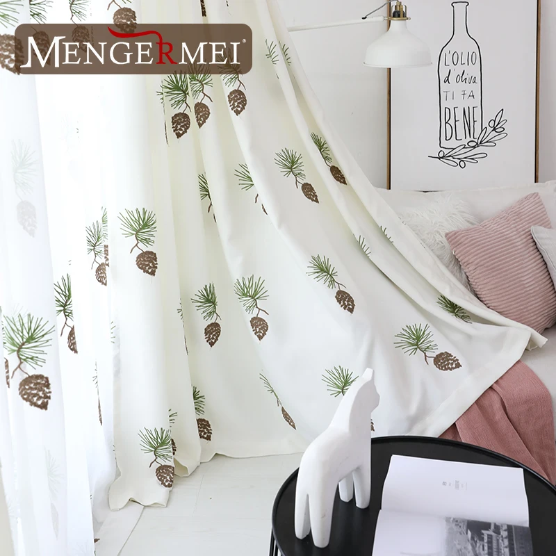 MENGERMEI Pine Nuts вышитые шторы s Kid занавески для гостиной спальни окна затемненные Европейский Декор чистый тюлевый занавес