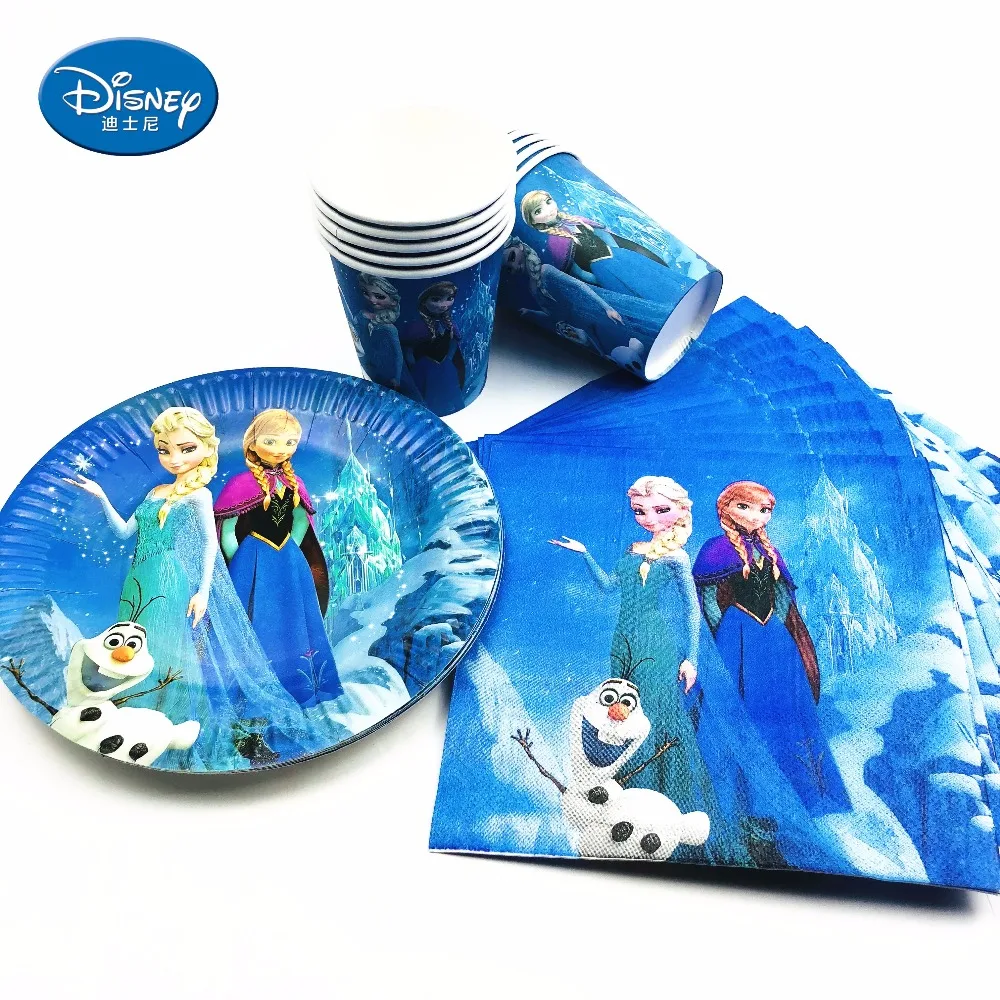 40 шт./компл. disney «Холодное сердце» вечерние детский благосклонность вечеринка для мальчика день рождение поставки украшения Пластик пластина/чашки/салфетка Baby Shower Дети сувениры