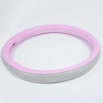 

Pink Steering Wheel Cover Rhinestone Diamond Car Lady Replacement Unique