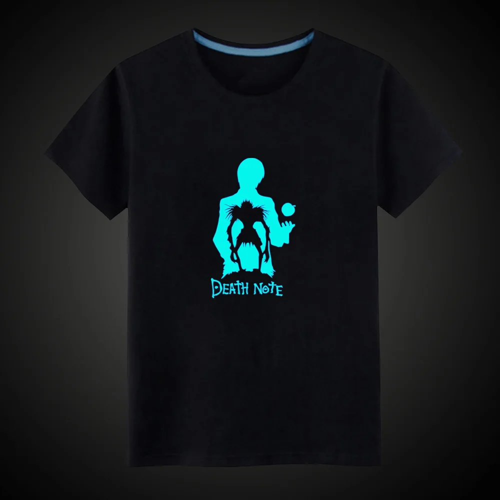 New Cartoon Anime Death Note Luminous Kids T-Shirts Boy Girls Fluorescent Short Sleeves T shirt Baby Cotton Tops Ves