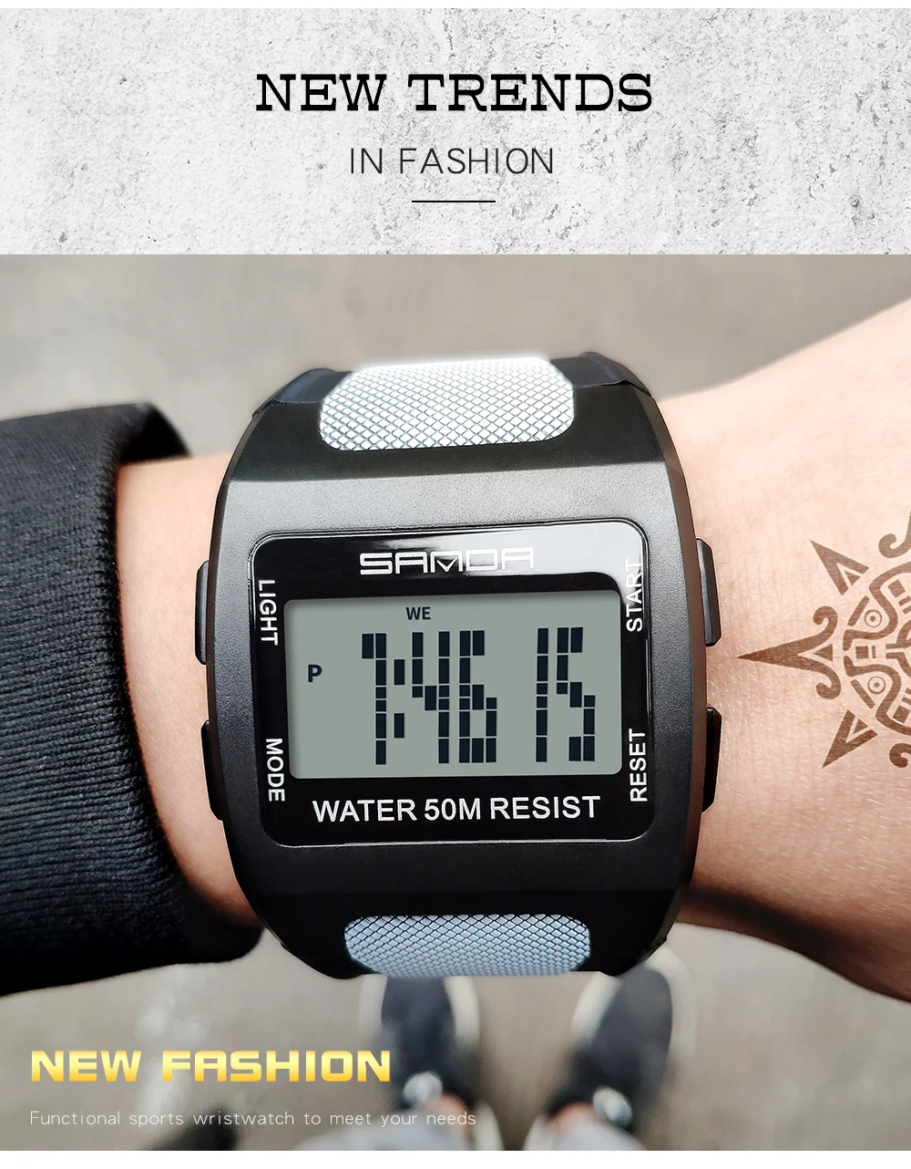 Digital Watches Mens Luxury Waterproof Military Sport Watch For Men Square Electronic WristWatch Man LED Clock Relogio Masculino