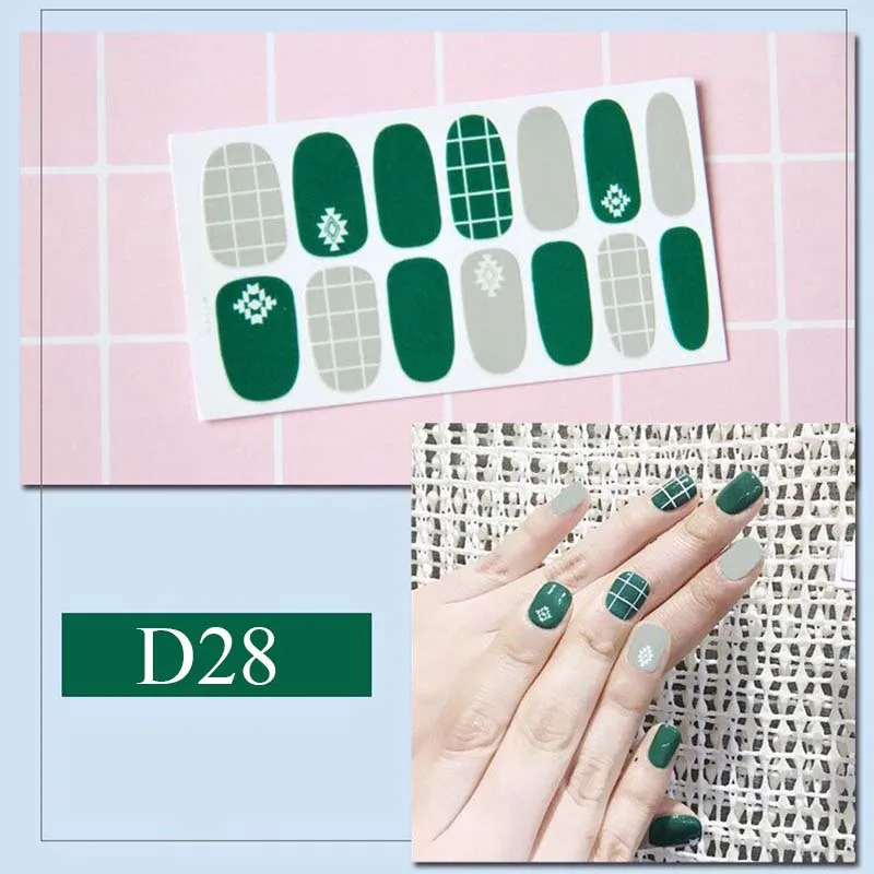 

Nail Stickers Image Colorful Fashion Nail Art Stickers Transfer Collection Manicure DIY Nail Polish Strips D28