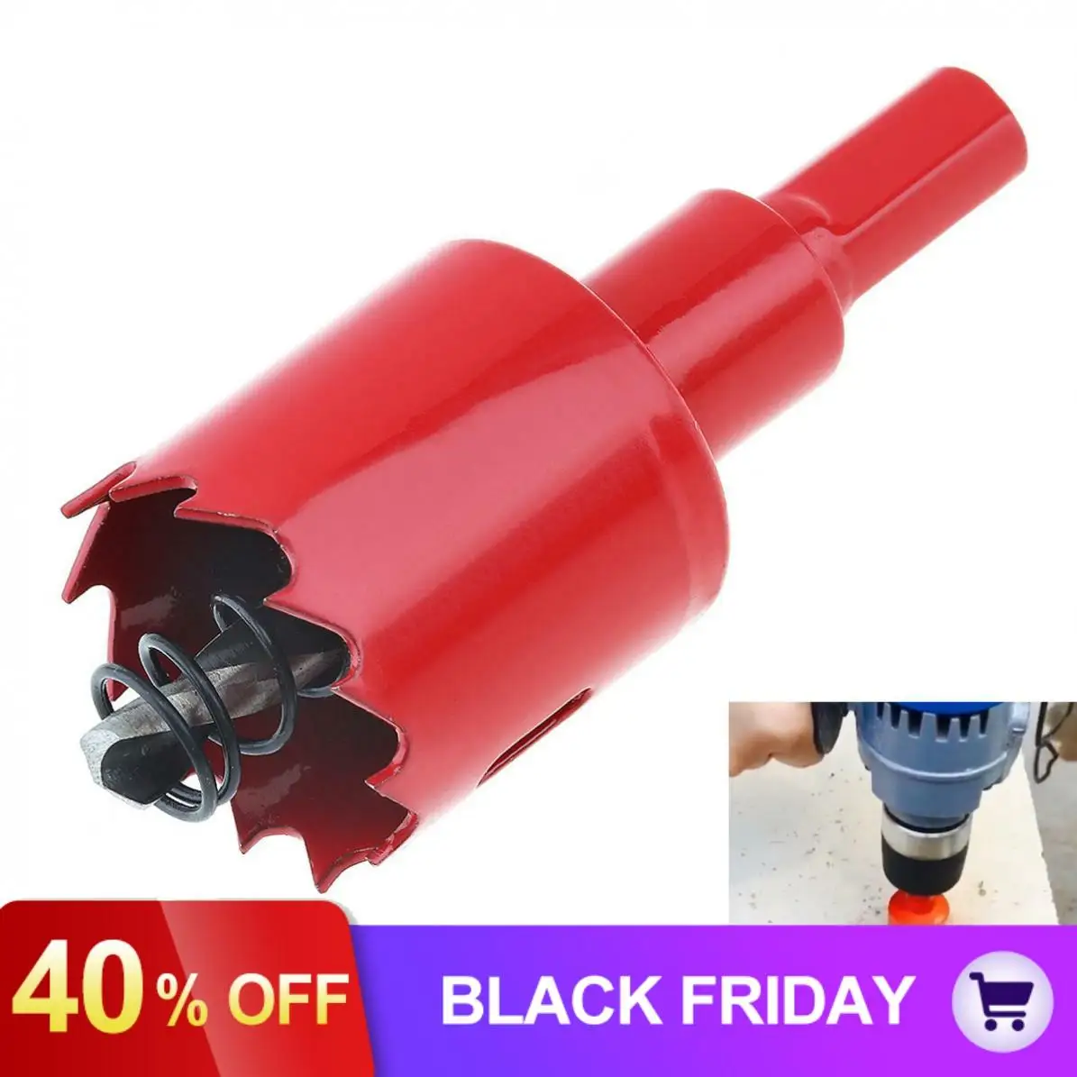 35mm M42 Bi-Metal Hole Saw Drilling Hole Cut Tool with Sawtooth and Spring for PVC Plate / Woodworking
