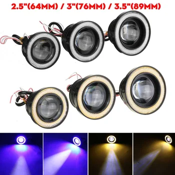 

2pcs 2.5" 3" 3.5" Car COB LED DRL Driving Light Projector Signal Bulbs Angel Eyes Fog Light Fog Lamp for BMW AUDI VW Ford