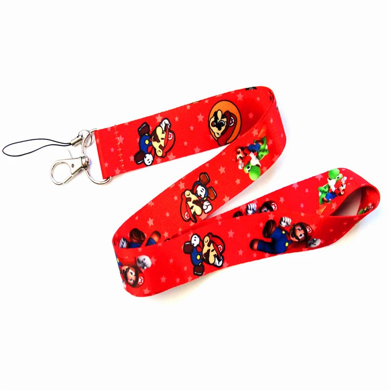 New cartoon pattern neck lanyard keychain ID card gym mobile phone belt USB badge clip DIY sling