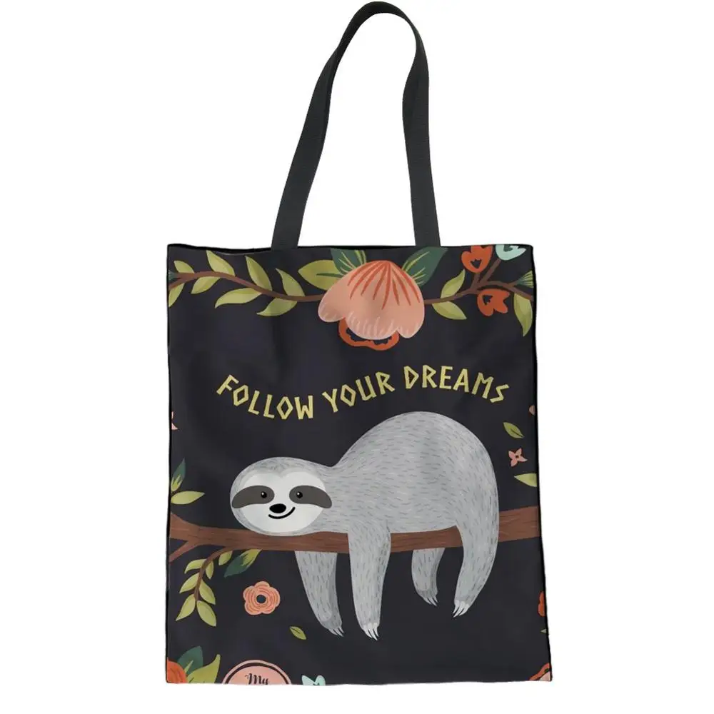 Сумки с верхней ручкой для женщин веселый Ленивец 3D напечатанные сумки женские сумки Дизайнерские повседневные холщовые льняные сумки-тоут женские ручные сумки