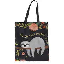 Сумки с верхней ручкой для женщин веселый Ленивец 3D напечатанные сумки женские сумки Дизайнерские повседневные холщовые льняные сумки-тоут женские ручные сумки