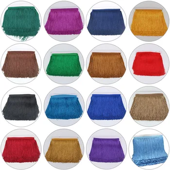 

Beatiful 20cm Wide Lace Fringe Trim Tassel Fringe Trimming For Latin Dress Stage Clothes Accessories Tassel