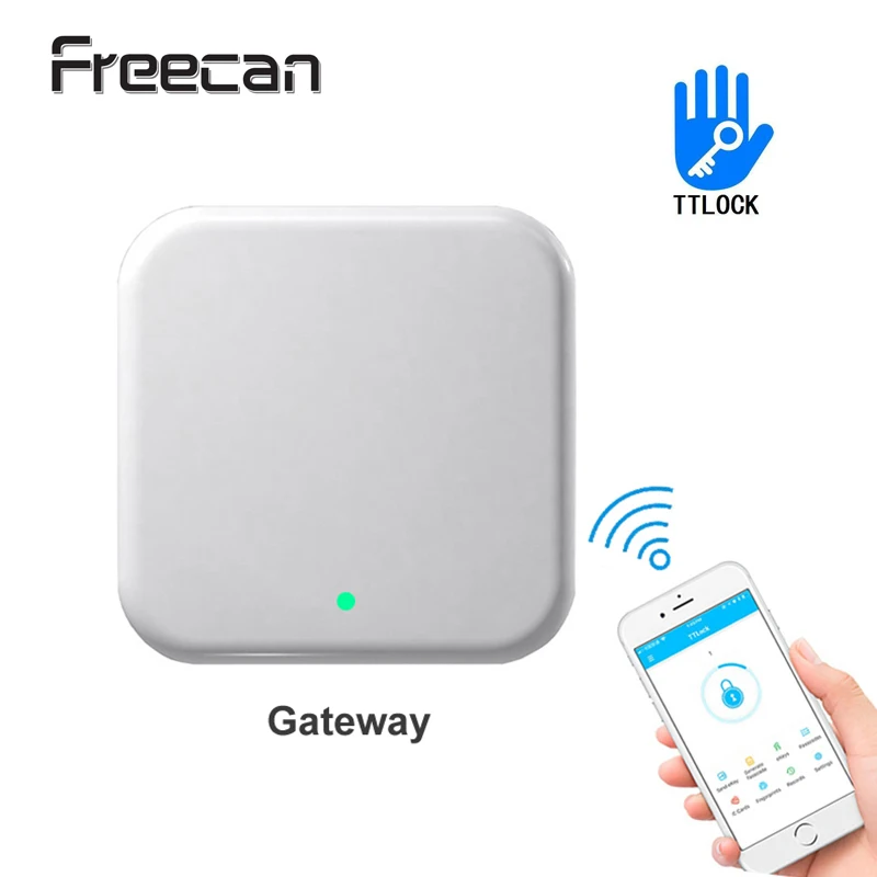 FREECAN Bluetooth Wifi электронный дверной замок с TTlock App, смарт-замок для защиты от отпечатков пальцев с rfid-картой код ключ разблокировка - Цвет: Gateway