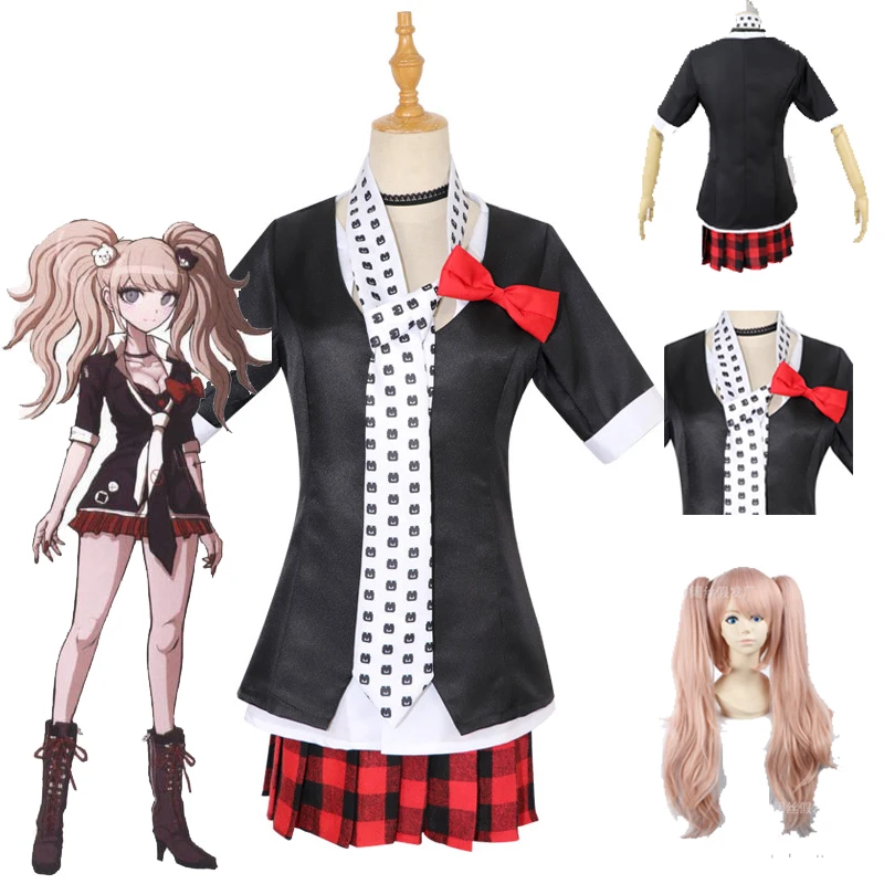 

Anime Danganronpa Cosplay Junko Enoshima Emboitement Inushio Kimuchi Women's uniforms Trigger Happy Havoc Cosplay Costume