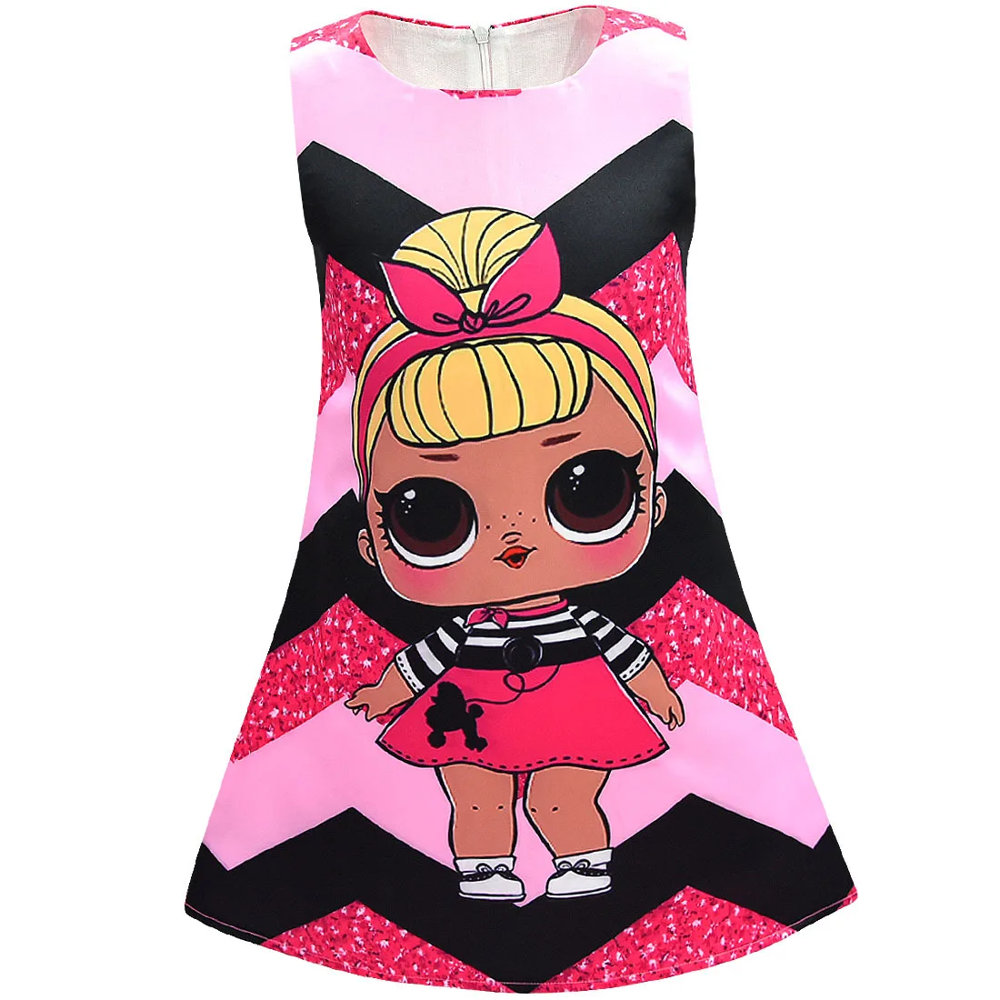 01-dress Детские платья для девочек; летнее платье с героями мультфильмов; платья принцессы для дня рождения; одежда для малышей без рукавов; Vestidos; Одежда для кукол - Цвет: 01-dress