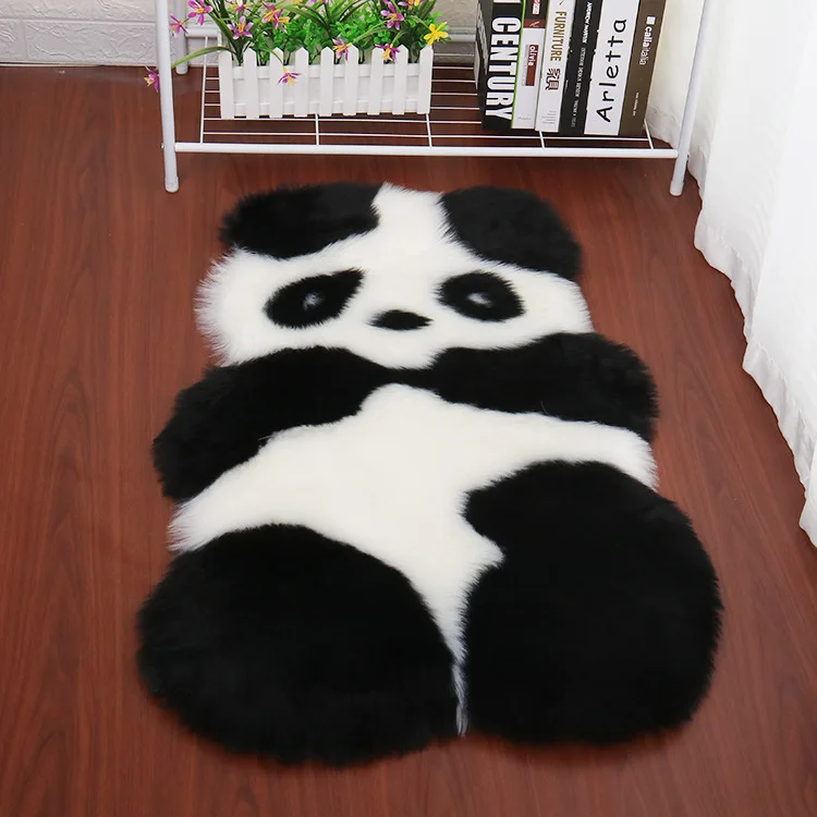 Animal Rug High Quality Long Fluff Panda Koala Sheep Mat Faux Fur Carpet Living Room Bedroom Sofa Cushion Artificial Fluffy Mats 3