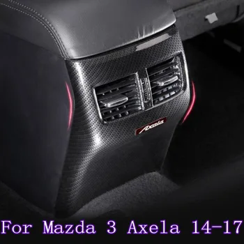 

For Mazda 3 Axela 2014-2017 ABS Carbon fiber Rear Row Anti Kick Cover Air Condition Outlet Vent Panel Frame Trims Car Styling