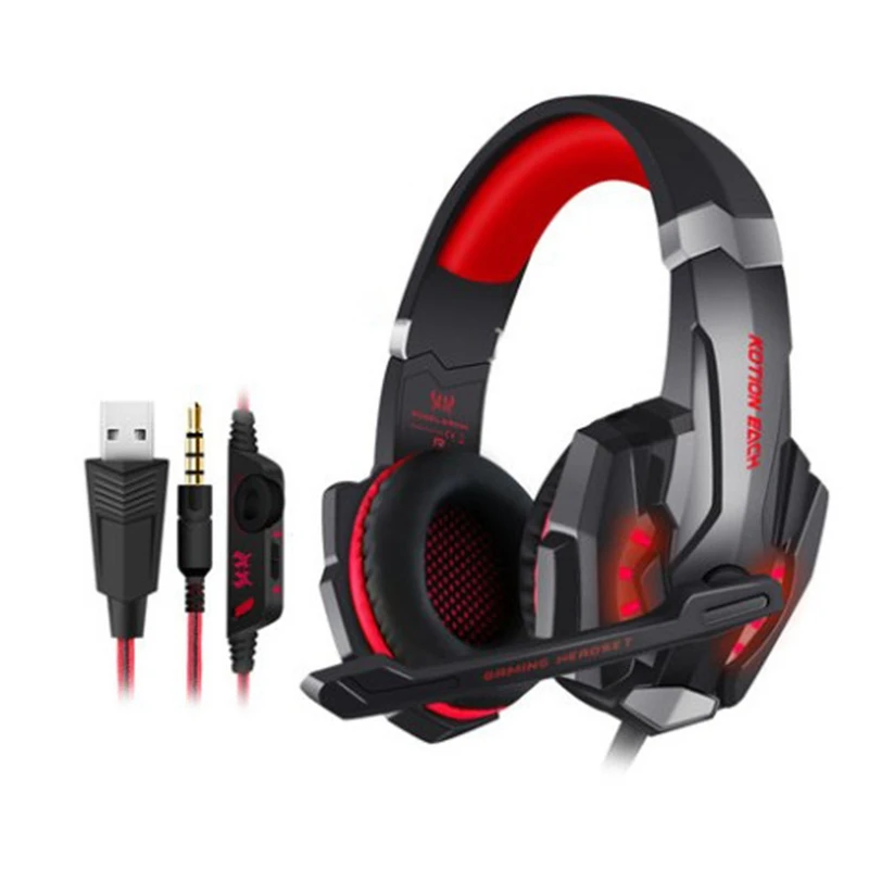 KOTION EACH G9000 Gaming Headset with Mic for PS4 for One PC Over Ear Headphones with Volume Control LED Light