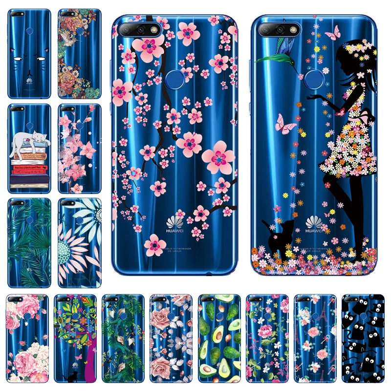 

Silicon Soft TPU Case For Huawei Honor 7c Pro Case Transparent Clear Cover For Huawei Nova 2 Lite Y7 2018 Covers Back