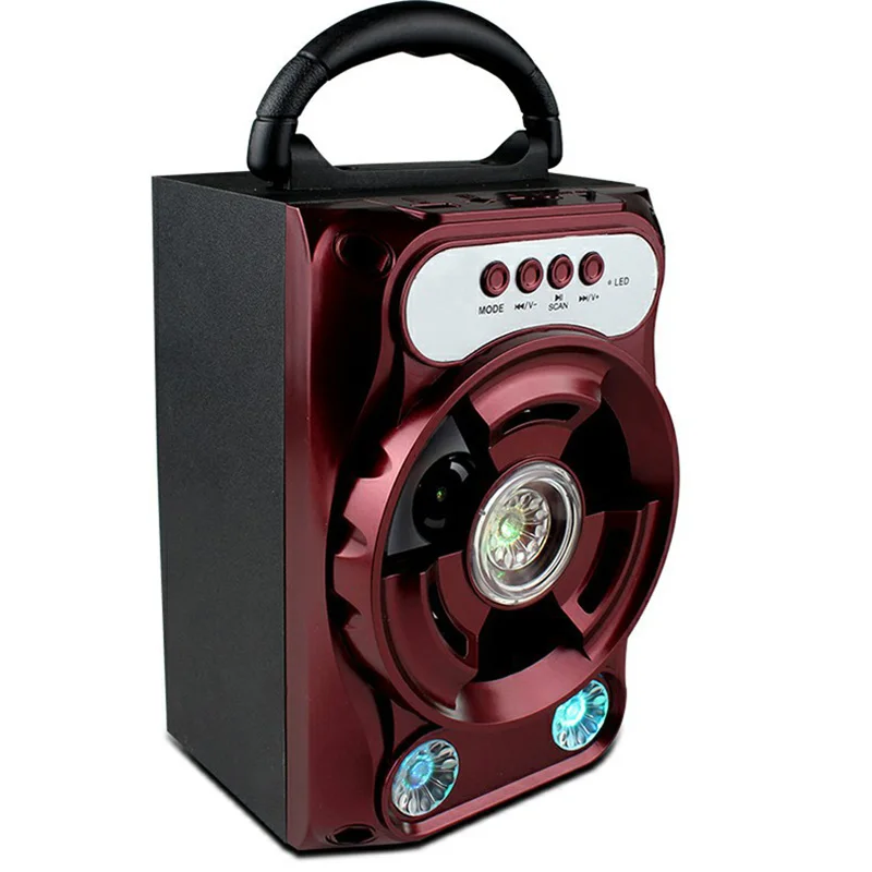 2019 Protable Bluetooth Speaker Wireless Bass Stereo Sound System With Led Light Speaker Support TF Card FM Radio Outdoor Travel