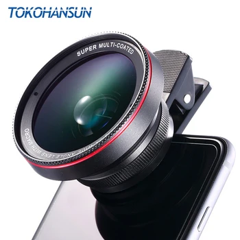 

TOKOHANSUN HD Optical Glass 0.6x Wide Angle Lens with 15x Super Macro Lens for IPhone 6s 7 8 Plus Samsung S9 S8 Camera Lens Kit