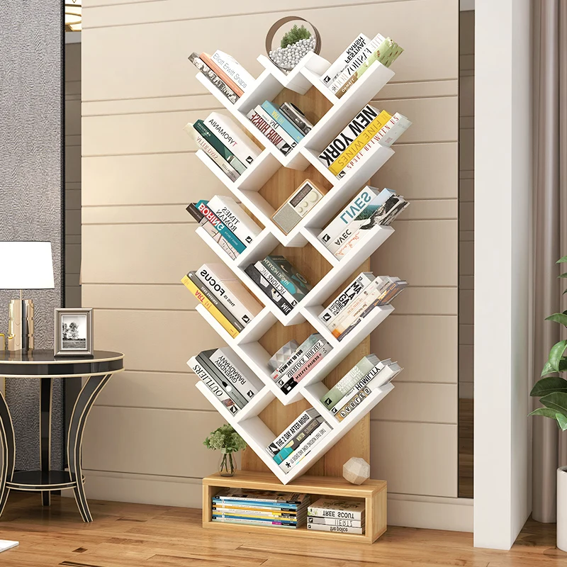 

Simple Tree Bookshelf Shelf Simple Modern Living Room Storage Shelf Bedroom Children's Bookshelf Landing Students
