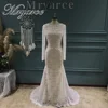 Mryarce 2022 Trending Flexible Long Sleeves Lace Bohemian Wedding Dress Open Back Bridal Gowns 1