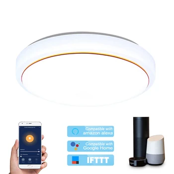 

Smart WIFI Ceiling Light 48W Dimmable Control Timing Function Stepless Adjusted Lighting 390MM with Amazon alexa Voice Control