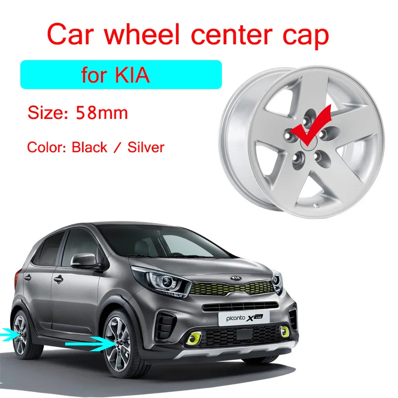 20PCS 58MM Wheel Center Hub Caps Car Sticker for Kia Cerato Sportage R