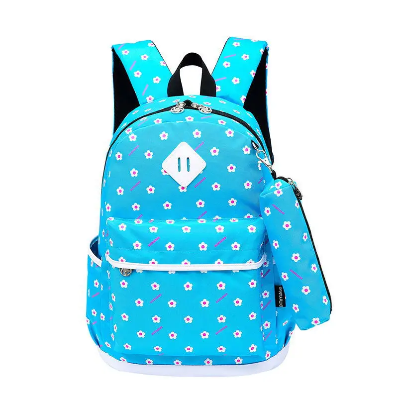 

2020 Casual Backpack with Pencil Case Two-Piece Set Young STUDENT'S Middle And High School Students Girls' Backpack