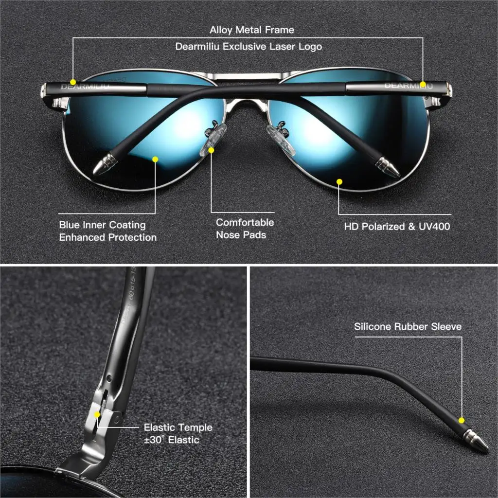 DEARMILIU Polarized UV 400 men's Sunglasses For Men Brand new male cool driving Sun Glasses driving eyewear gafas de sol shades