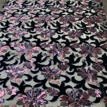 

Design Pink Sequined Mesh Lace Fabric African Indian Guipure Net Laces 2020 Sequin Nigerian Style Wedding Dress Sequins Fabrics
