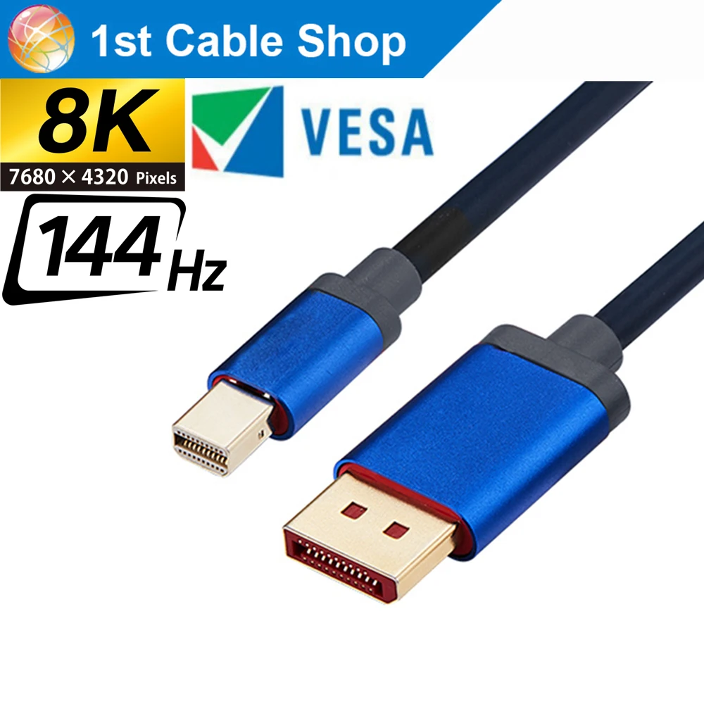 

Displayport 1.4 cable 144Hz Mini DP1.4 60HZ 4K Mini DisplayPort to Dispalyport 1.4 cable Vesa compliant HBR3 8K/60Hz