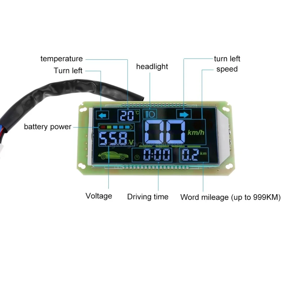 Speedometer-Voltmeter-Odometer-for-Electric-Bike-Scooter-Dashboard-48V-60V-72V-Speed-Measuring-Au22-19-Dropship (2)