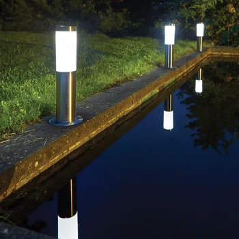 

E27 Path Modern Waterproof Post Decorative Door Pillar Light Landscape Lawn Outdoor Garden Stainless Steel Fence Grassland