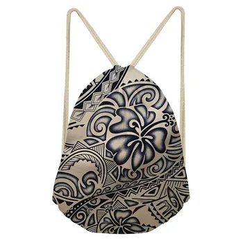 

Samoas Polynesian Printing Backpack Drawstring For Women Casual Traval Pouch Fashion New Sport Shoes Pouch Sporttasche
