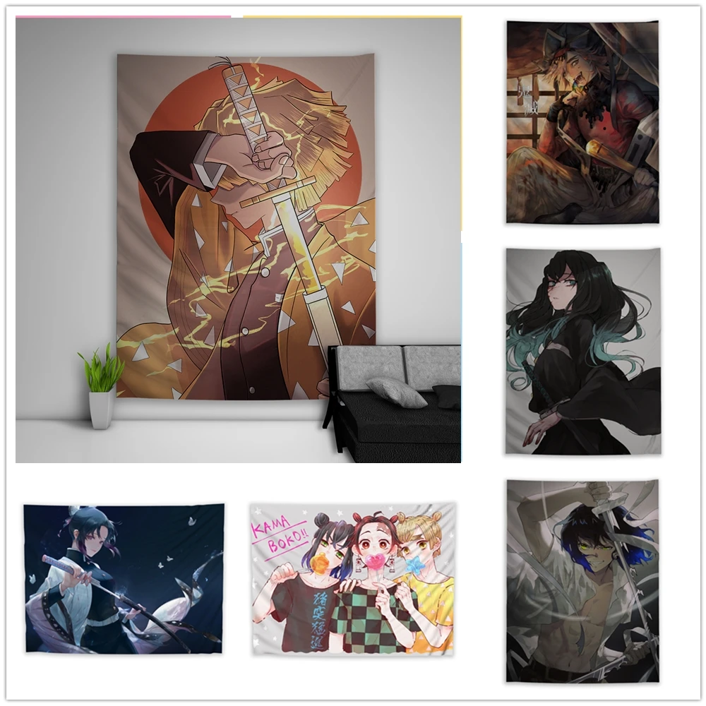 Демон Slayer Kimetsu no Yaiba гобелен художественный настенный диван-столик на кровать