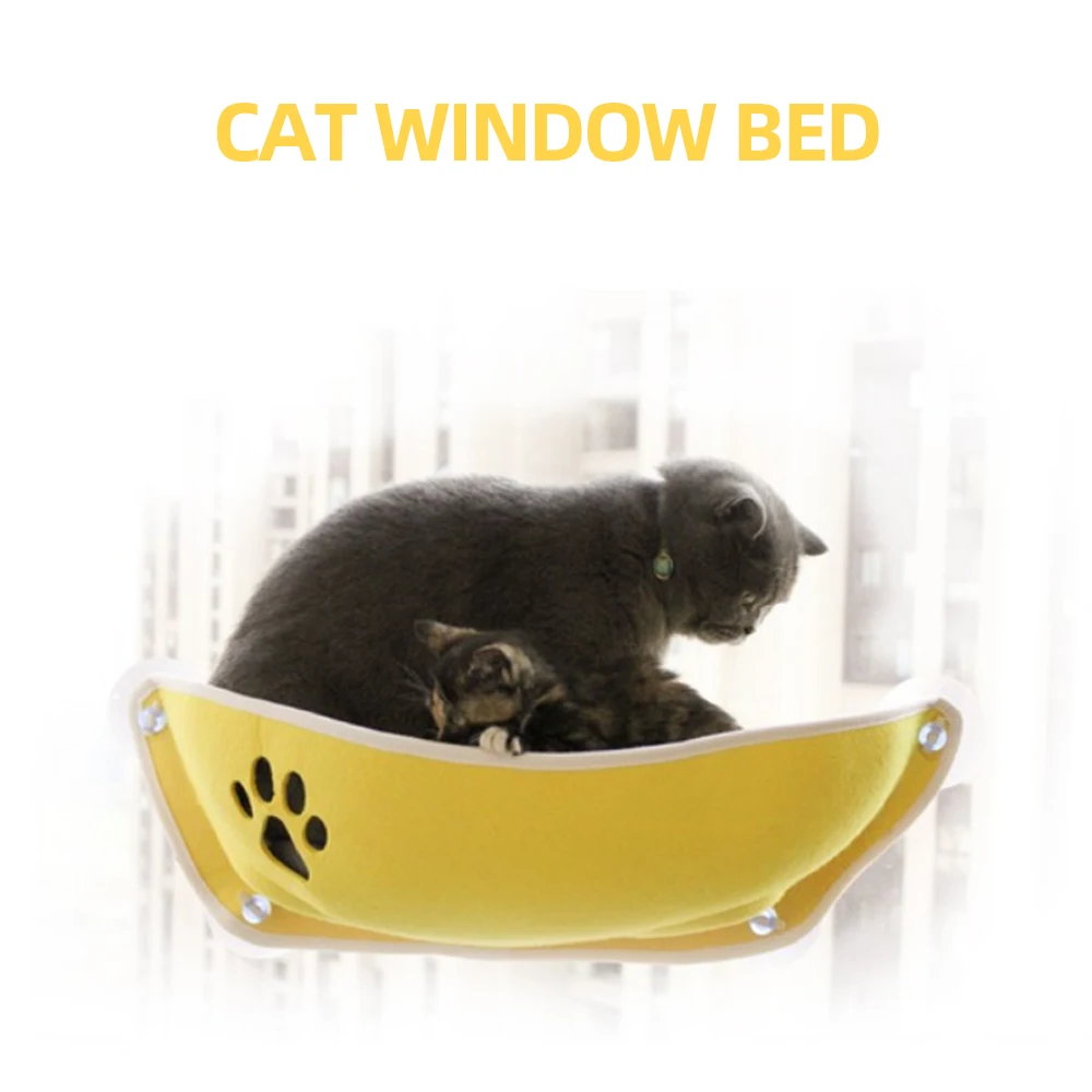  Soft And Comfortable Cat Hammock Pet Window Bed Bed Mount Window Pod Lounger Suction Cups Warm Bed 