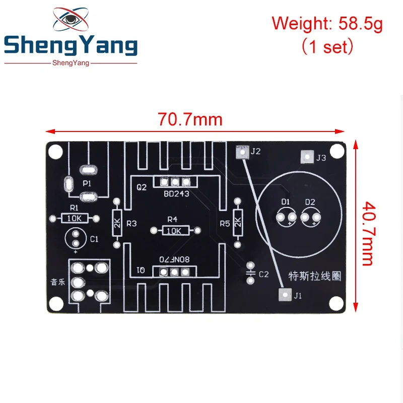 TZT 1 zestaw Mini zestaw cewka tesli 15W Mini cewka tesli głośnik plazmowy Tesla transmisja bezprzewodowa DC 15-24V zestawy DIY