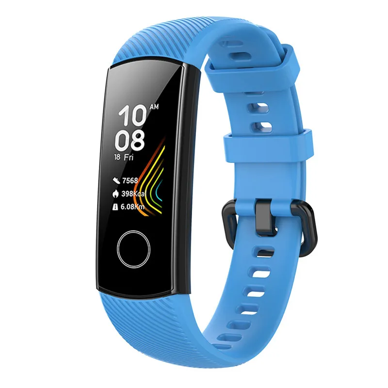 Силиконовый ремешок для huawei honor band 5, умный Браслет, ремешок на запястье для honor band 4, резиновый браслет, умные Сменные аксессуары - Цвет: Blue strap