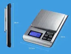 Balança eletrônica de alta precisão, 0.01 escala de alimentos cozidos domésticos