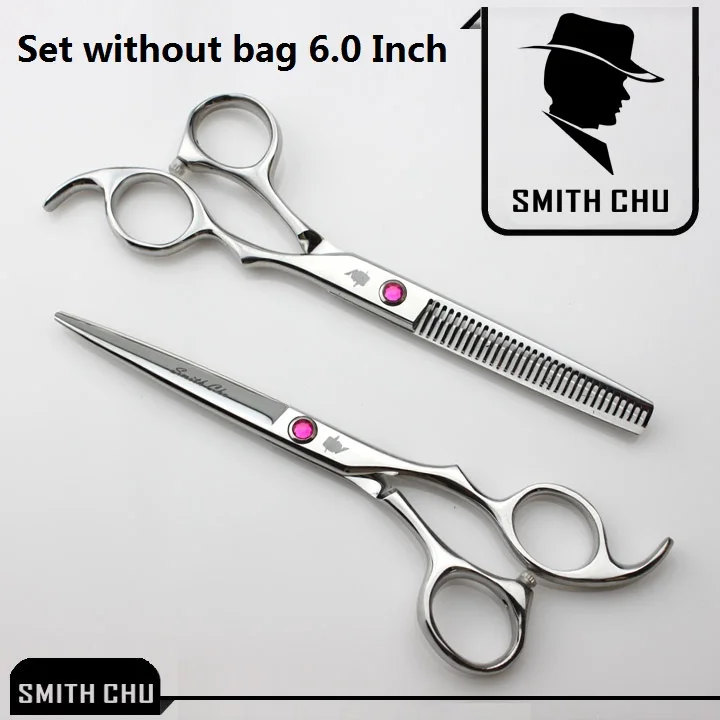 6," Smith Chu ножницы для стрижки волос высокого качества Парикмахерские филировочные ножницы японская сталь 440C парикмахерские ножницы набор LZS0077 - Цвет: LZS0003 no bag 60