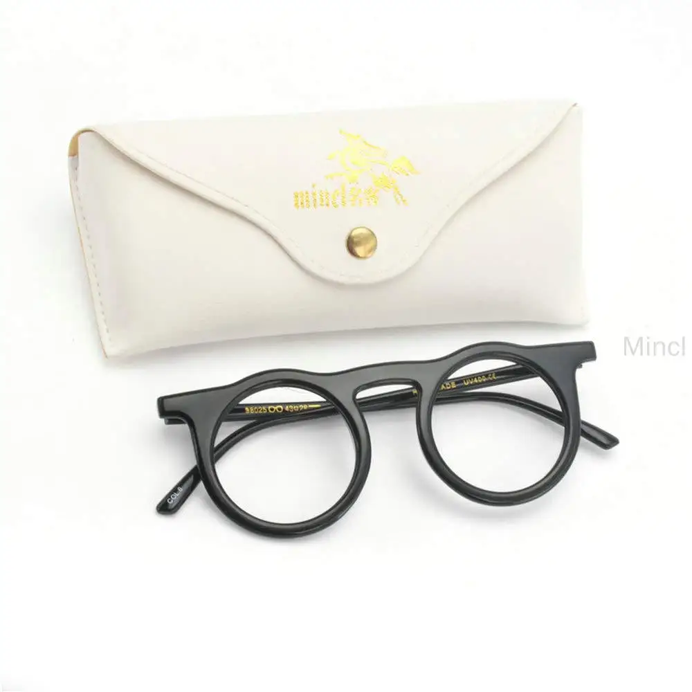 

MINCL/2019 New Retro Unisex Round Photochromic Eyeglasses Brand Designer Optical Myopia Glasses Frame with box FML