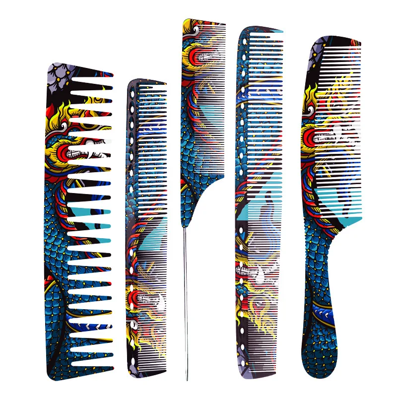 

FnLune Chinese Dragon Personality Hair Cutting Comb Salon Hair Stylist Professional Male Female Hair Styling Pointed Tail Comb