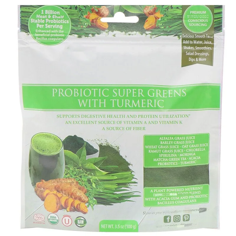 

Turmeric Probiotic Green Blend, 3.5 oz (100 g)