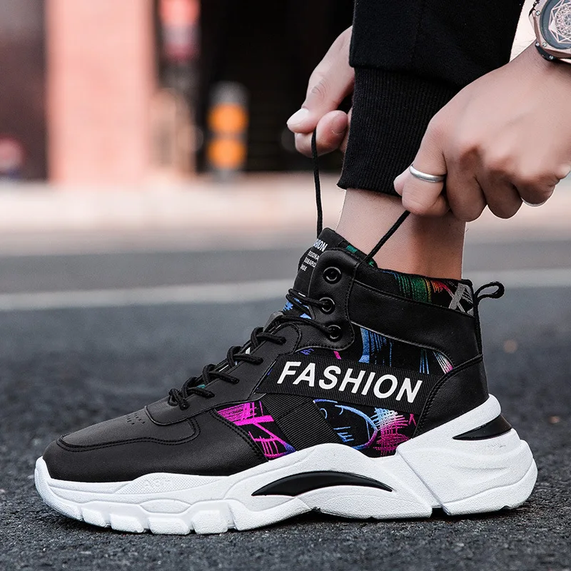 

Wechat Business Autumn And Winter Hight-top MEN'S shoes ins Dad Athletic Shoes Trend of Fashion Casual Running Shoes Colored Clo