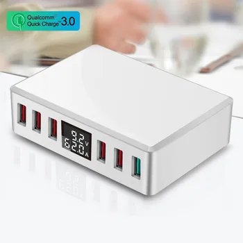 

40W LED Display USB Adapter Charger Fast Charging Station Quick Charge 3.0 Phone Charger for iPhone X 11 Samsung 10 Plus Huawei