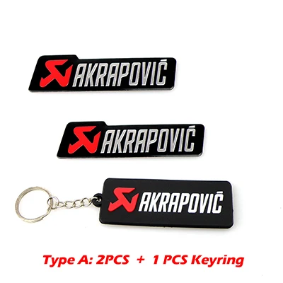 A2PCS KEYRING Универсальный алюминиевый Akrapovic стикер s глушитель наклейка глушитель наклейки для мотоцикла и автомобиля Наклейка - Название цвета: A2PCS KEYRING