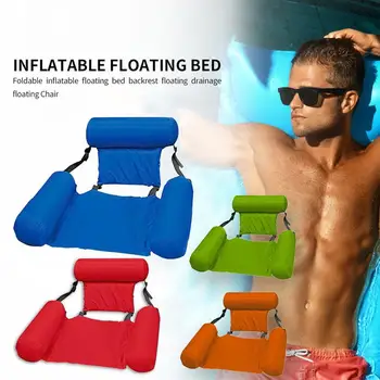 

Foldable Backrest Inflatable Floating Bed Floating Row Water Recreation Lounge Chair Inflatable Floating Bed