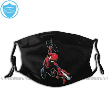 

Spiderman Mouth Face Mask Spider-Man Web Slinging From Above Facial Mask Kawai Cool with 2 Filters for Adult