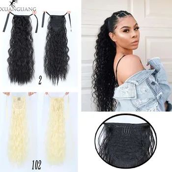 

XUANGUANG Fashion Hair extension Fashion Long hair Fashion Curly hair Banded ponytail High temperature chemical fiber hair