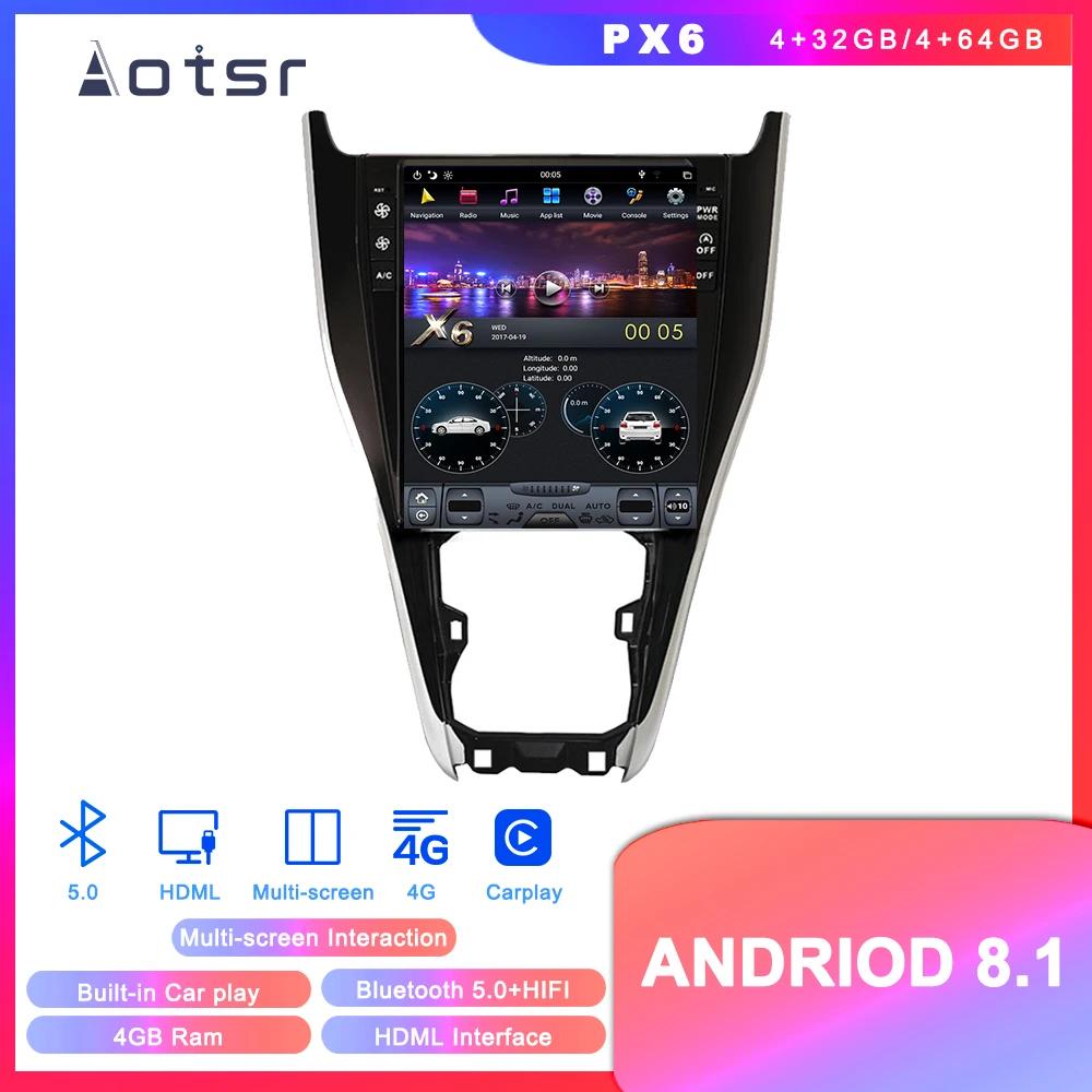 

Android 8.1 Tesla style DVD multimedia player GPS navigation for Toyota Harrier 2013+ car radio player Auto stereo head unit NAV