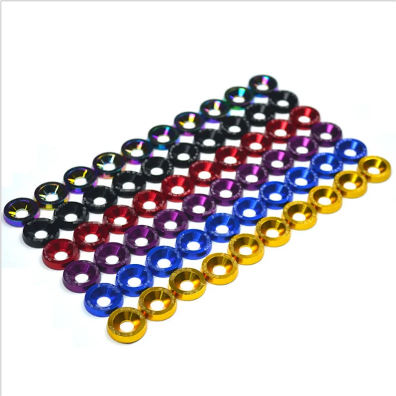JDM Car Modified M6 Hex Fasteners Fender Washer Bumper Engine Concave Screws License Plate Bolts Car Styling 10 PCS auto fasteners auto accessories car screws