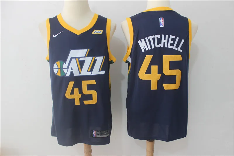 Юта мужские baskeball#45 Donovan Mitchell майки